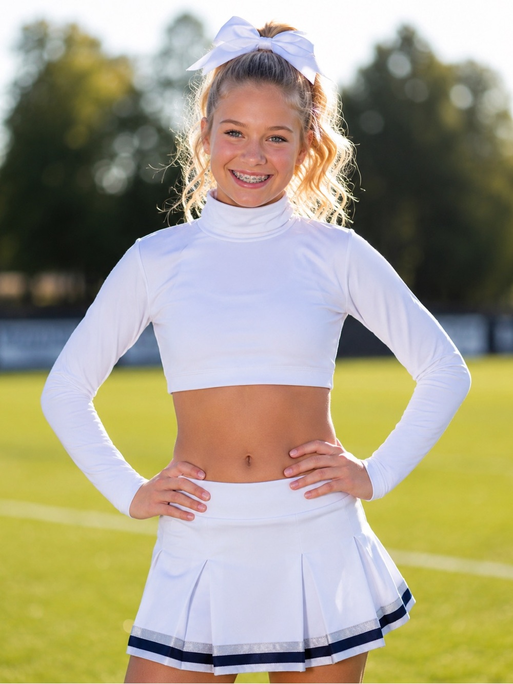 Chasse Youth medium White cheer shell